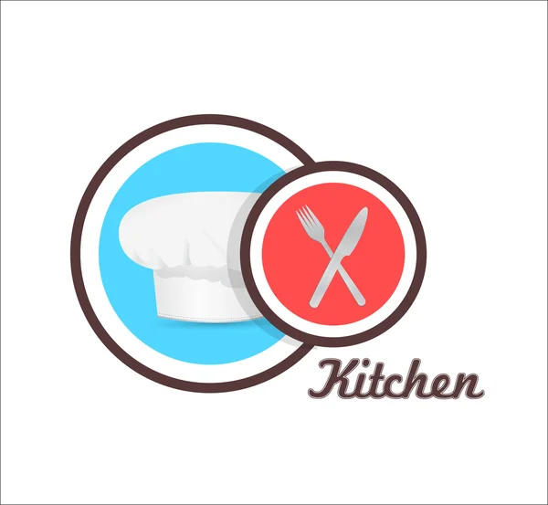 Chef hat and utensils sign graphic — Stock Photo, Image