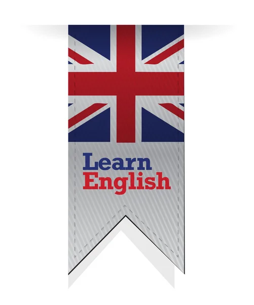 Apprendre l'anglais bannière drapeau signe illustration — Photo