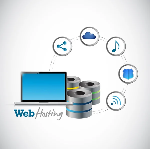 Concetto di web hosting o cloud computing — Foto Stock