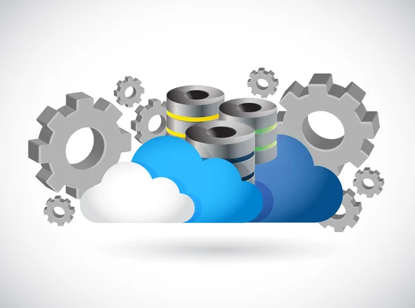 Cloud computing-server industrie illustratie — Stockfoto