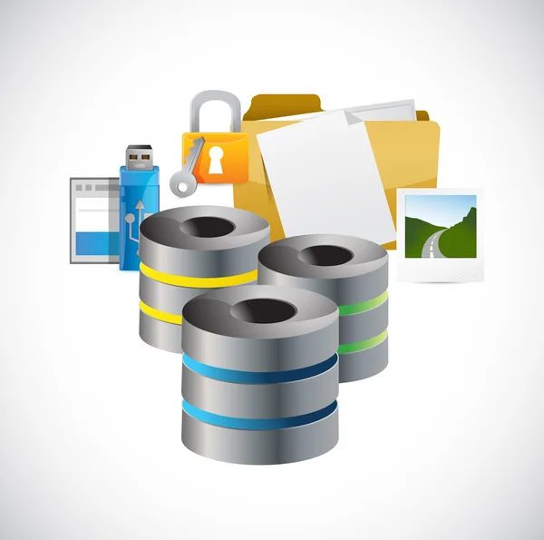 Servers icons and tools illustration — Stock Photo, Image