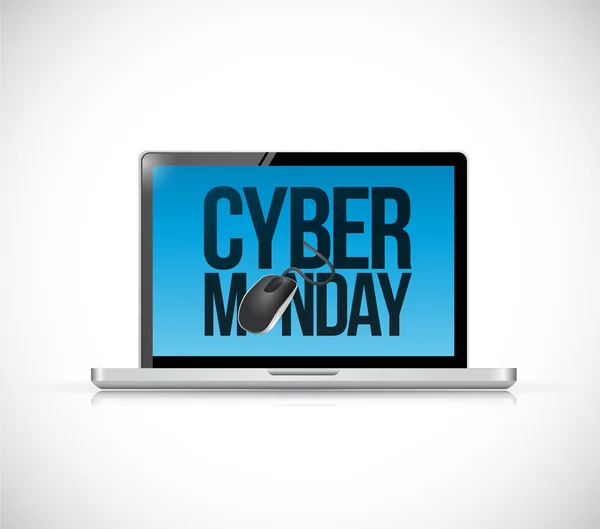 Cyber monday laptop sign illustration — Stock Photo, Image