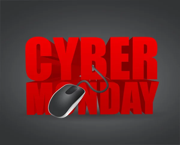 Cyber-Monday-Zeichen und Maus. — Stockfoto