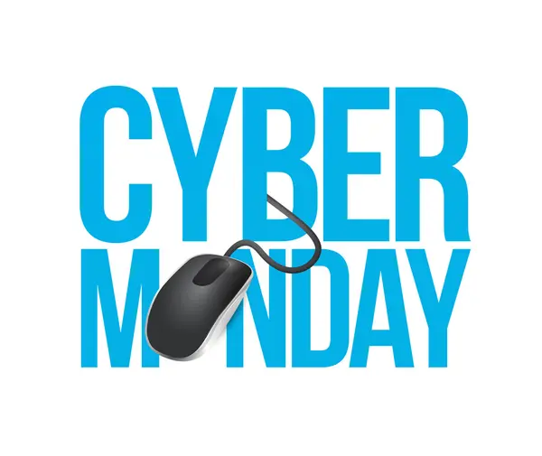 Cyber monday mouse sign illustration — стоковое фото