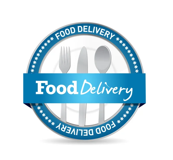 Food delivery seal concept illustration — Stock Photo, Image