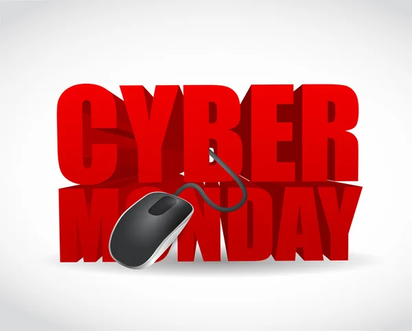 Cyber maandag teken en muis. — Stockfoto