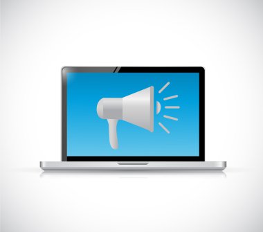 megafon ve dizüstü bilgisayar iletişim