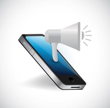 megafon ve akıllı telefon iletişim kavramı