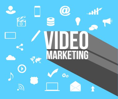 video pazarlama araçları ve simgeler işaretiyle