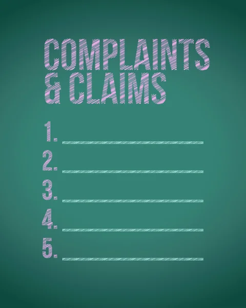 Complaints and claims sign chalkboard illustration — Stock Photo, Image