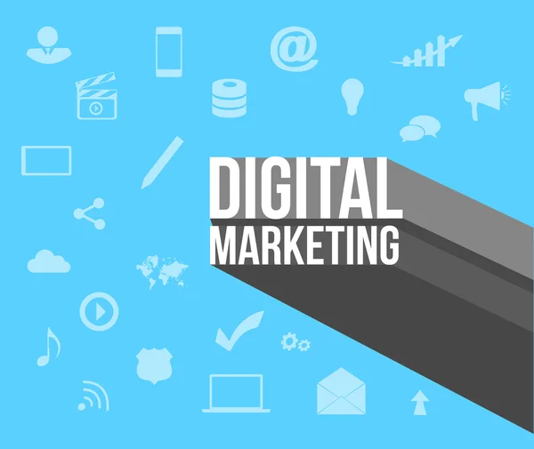 Digital marketing sign over icons — Stock Photo, Image