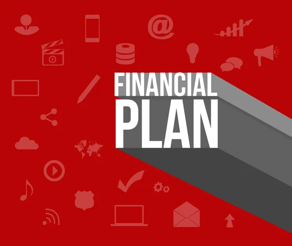 Financial plan sign over icons — Stock Photo, Image
