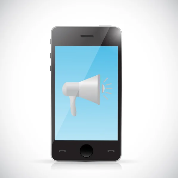 Megaphone and phone communication concept — Stock Photo, Image