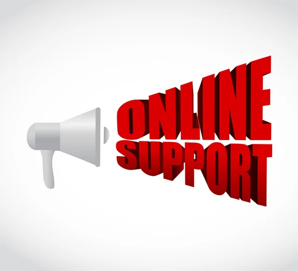 Megaphone online support 3d text message sign — Stock Photo, Image