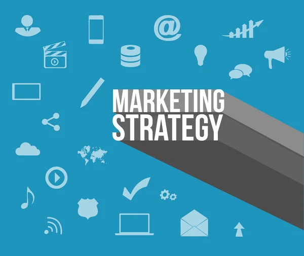 Marketing strategy sign over tools — Stock Photo, Image