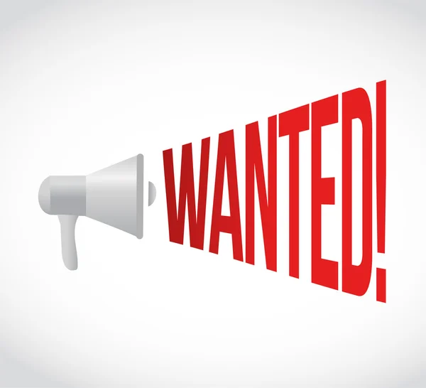 Wanted megaphone message at loud. concept — Stock Photo, Image