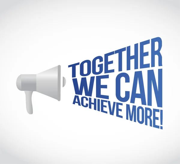 Megaphone together we can achieve more message — Stock Photo, Image