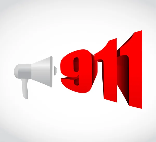 911 emergency megaphone message — Stock Photo, Image