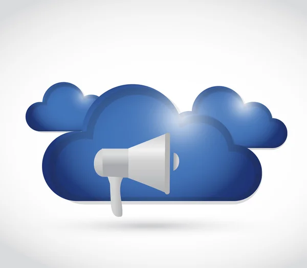 Cloud computing megaphone message — Stock Photo, Image