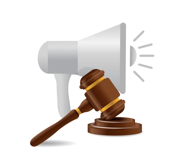 Megaphone and law news illustration design graphic isolated over white — 图库照片