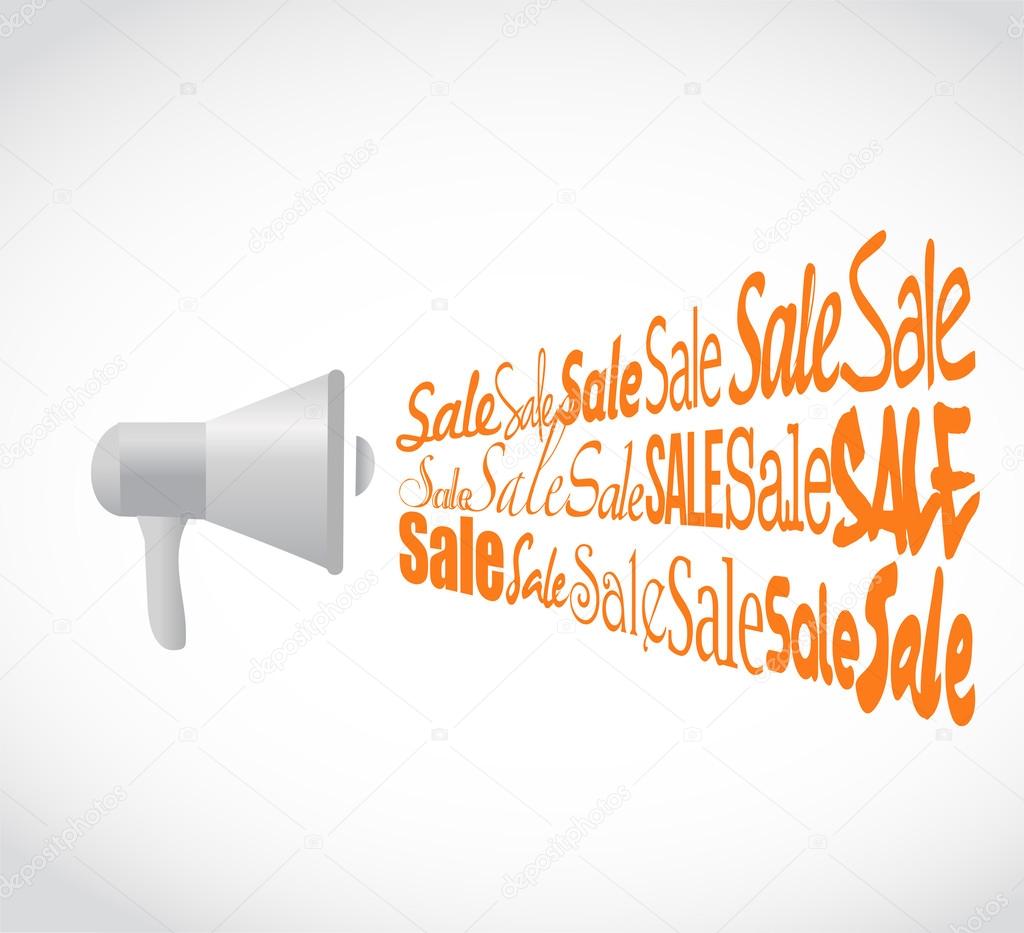 megaphone sale sign illustration design graphic isolated over white