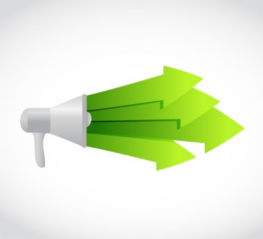 megaphone arrow illustration design isolated over white