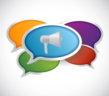 megaphone communication illustration design isolated over white