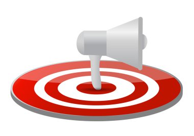 beyaz bitti izole megafon hedef illüstrasyon tasarımı