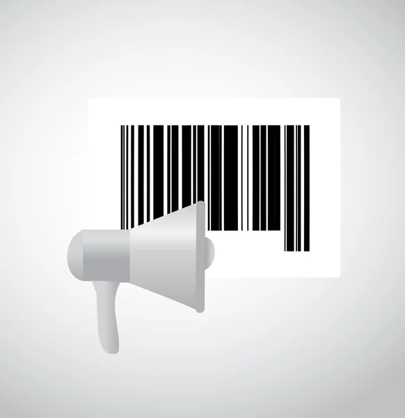 Megaphone barcode, illustration design isolated over white — Stock Photo, Image