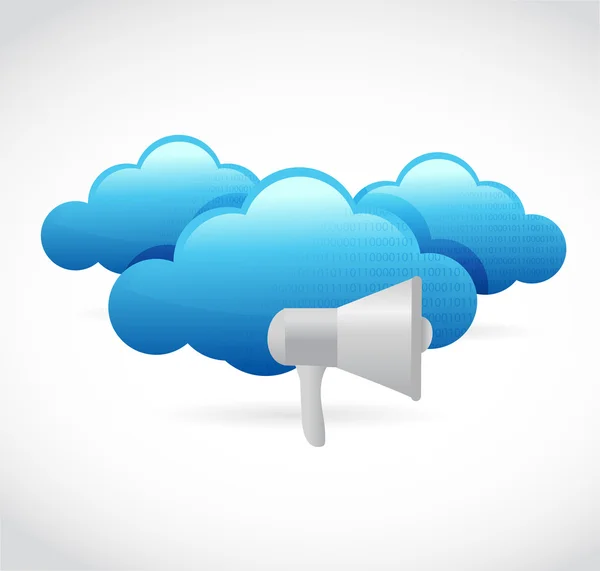 Megaphone cloud computing illustration design isolated over white — ストック写真