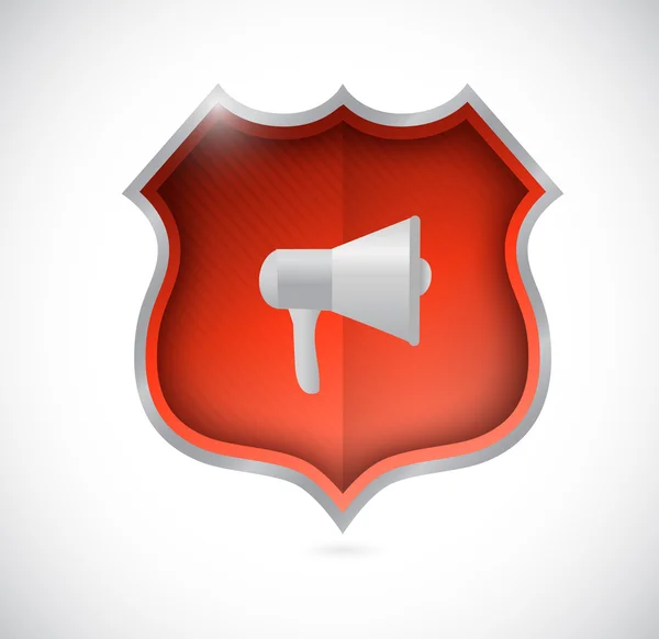 Megaphone secure shield illustration design isolated over white — Stock Photo, Image