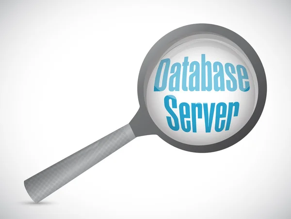 Database server ingrandire vetro illustrazione grafica di progettazione — Foto Stock