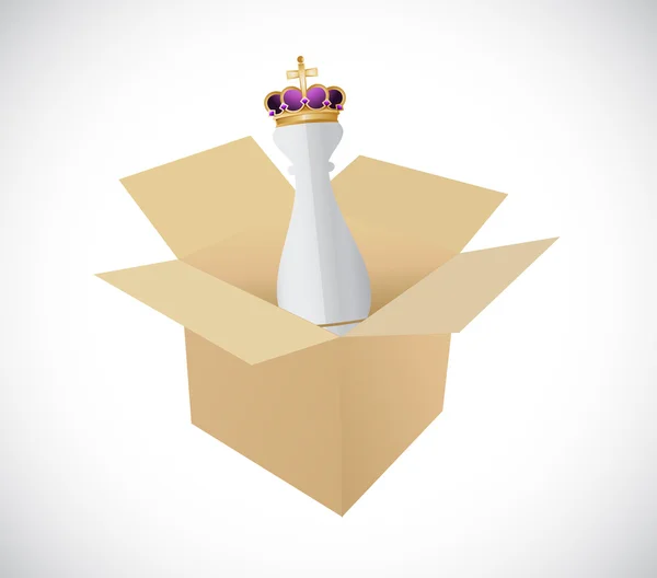 Chess king piece inside a box — Stock Photo, Image