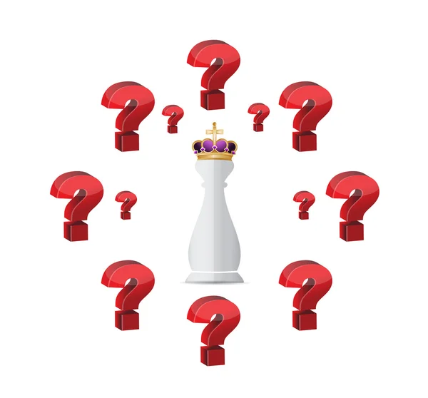 체스 킹 조각 주위 물음표 — 스톡 사진