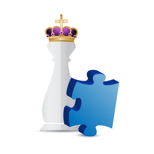 Chess king bit och pussel bit — Stockfoto