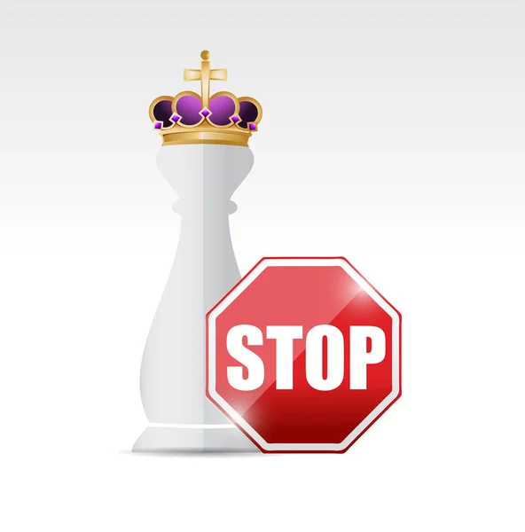 Chess king pièce stop signe — Photo