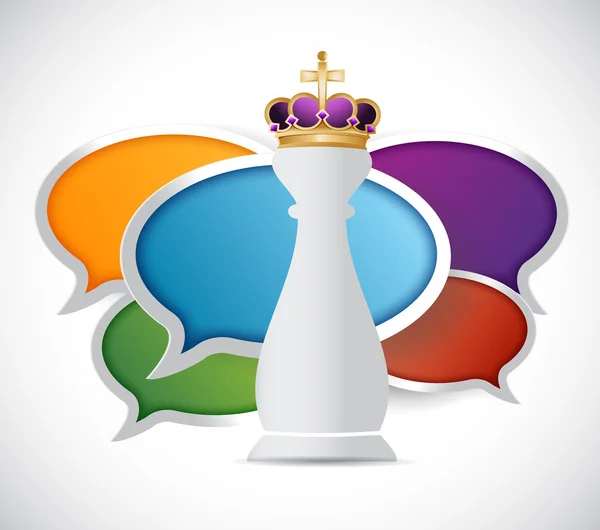 Король шахової фігури і повідомлення зв'язку — стокове фото