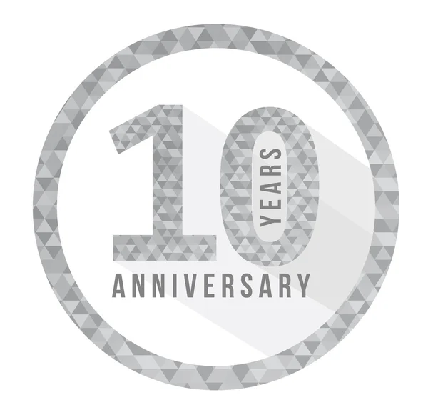 10 year anniversary triangle shape sign pattern — Stock Photo, Image