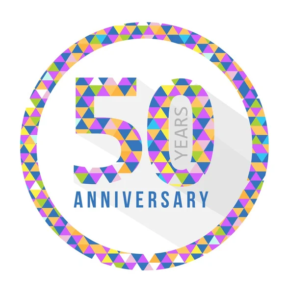 50 year anniversary triangle shape sign pattern — Stock Photo, Image