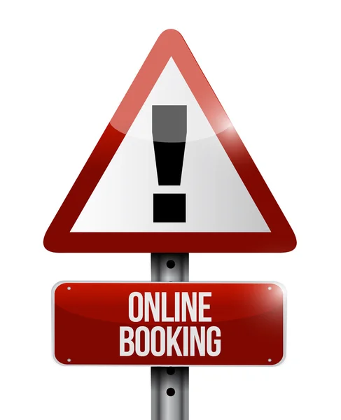 Online booking warning road sign concept — Stock Photo, Image