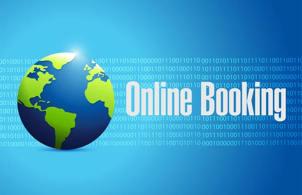 Online boeking globe teken concept — Stockfoto