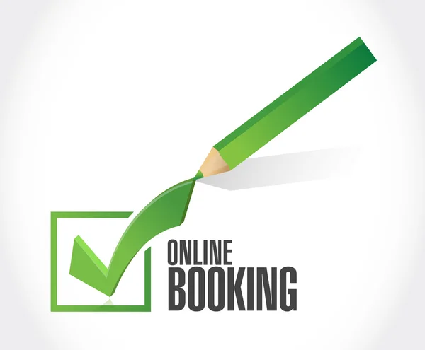 Online booking check mark sign concept — Stock Photo, Image