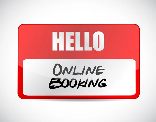 Online booking name tag sign concept — Stock Photo, Image