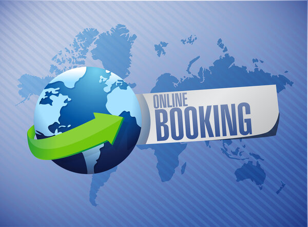 Концепция глобального знака онлайн-бронирования
