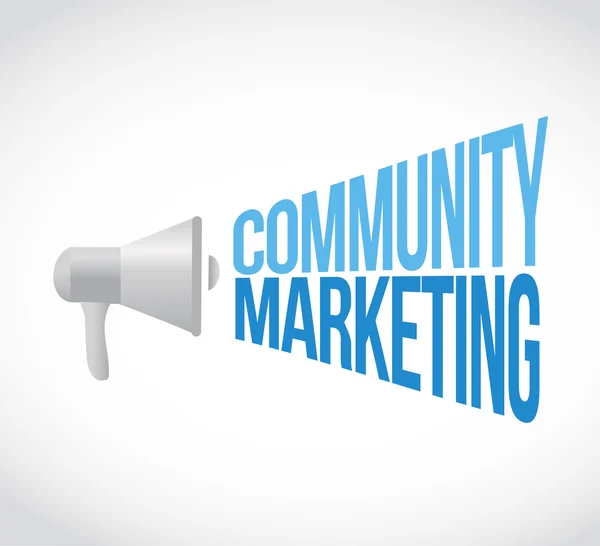 Gemenskapens marknadsföringskoncept megaphone meddelande — Stockfoto