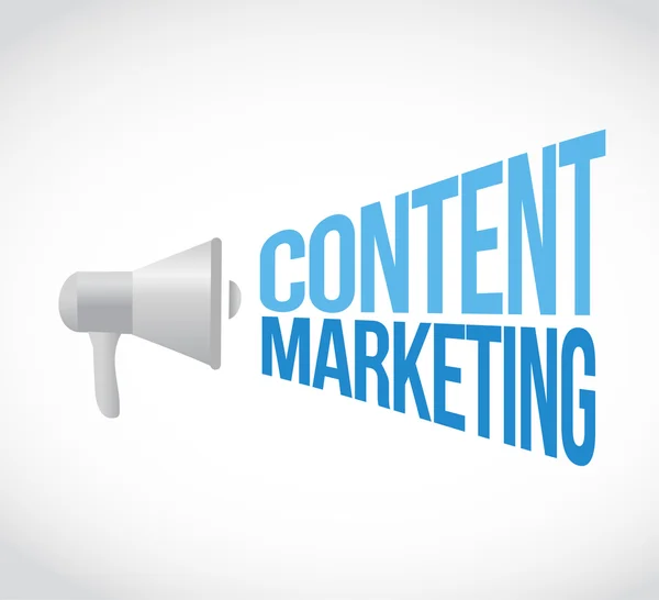 Concetto di messaggio megafono di content marketing — Foto Stock