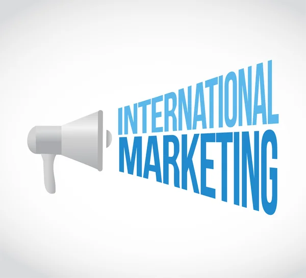 Concepto de mensaje megáfono de marketing internacional — Foto de Stock