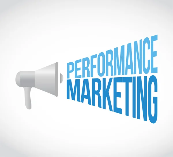 Performance marketing megaphone message concept — Stock Photo, Image