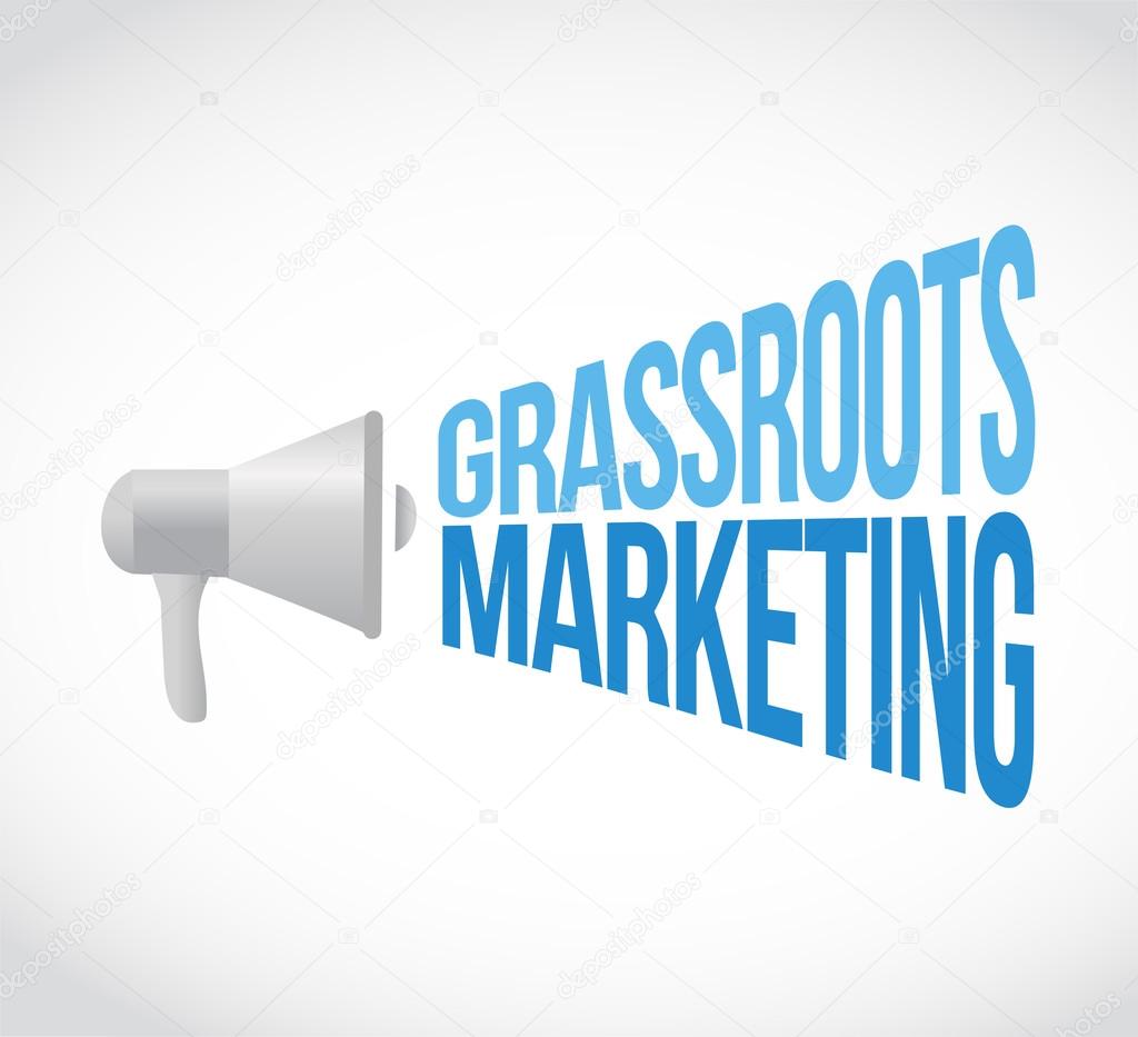 grassroots marketing megaphone message concept