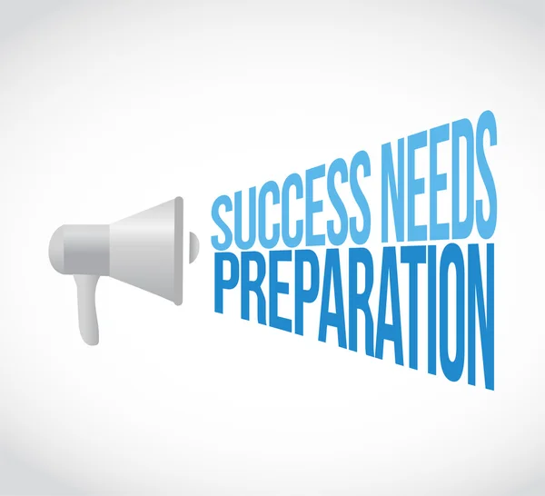 Success needs preparation megaphone loudspeaker — Stock Photo, Image